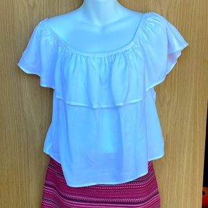 Off the shoulders white blouse